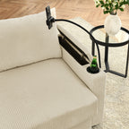 U-Shaped Couch with Storage and 2 Ottomans