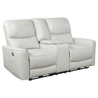 Denson Dove Power Reclining Loveseat
