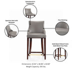 Shubert Wood Upholstered Counter Stool in Dark