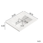 24 Inch Bathroom Vessel Sink - Glossy White