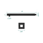16" Wall Mounted Shower Arm with Flange, Matte
