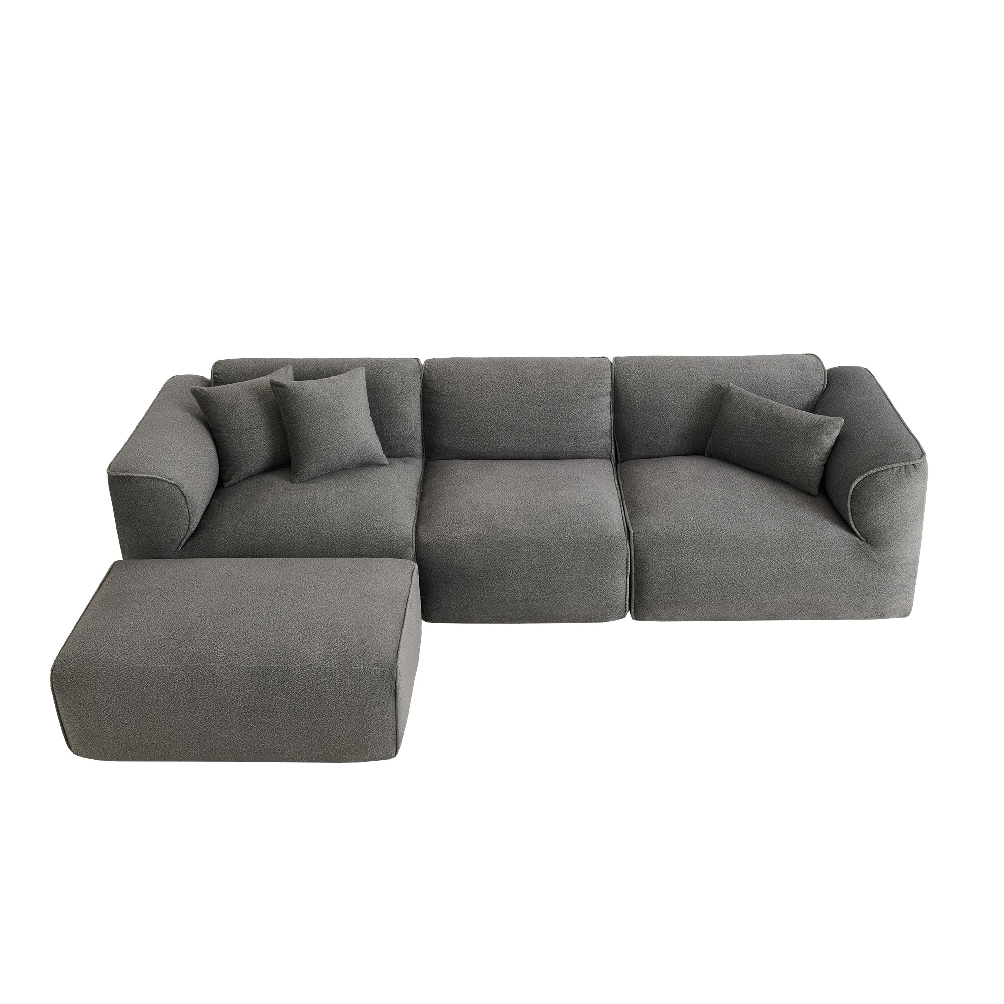 U_Style Luxury Living Room Double-Needle Cut Velvet Sofa