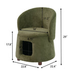 Green Pet Friendly Chair with Hidden Pet Nook
