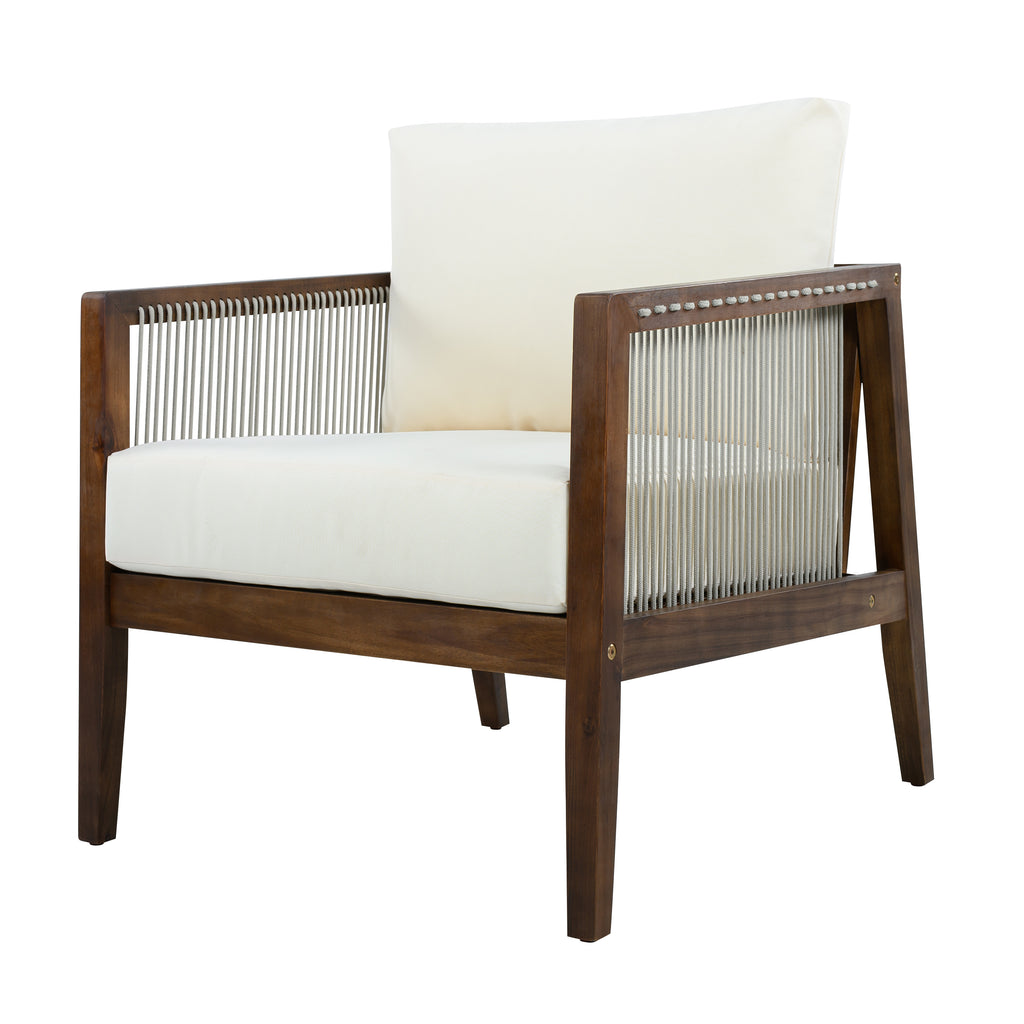 Outdoor 4-Piece Sofa Set with Acacia Wood Frame