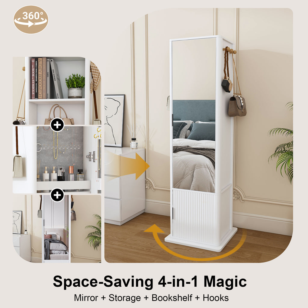 360° Rotating Makeup & Jewelry Cabinet