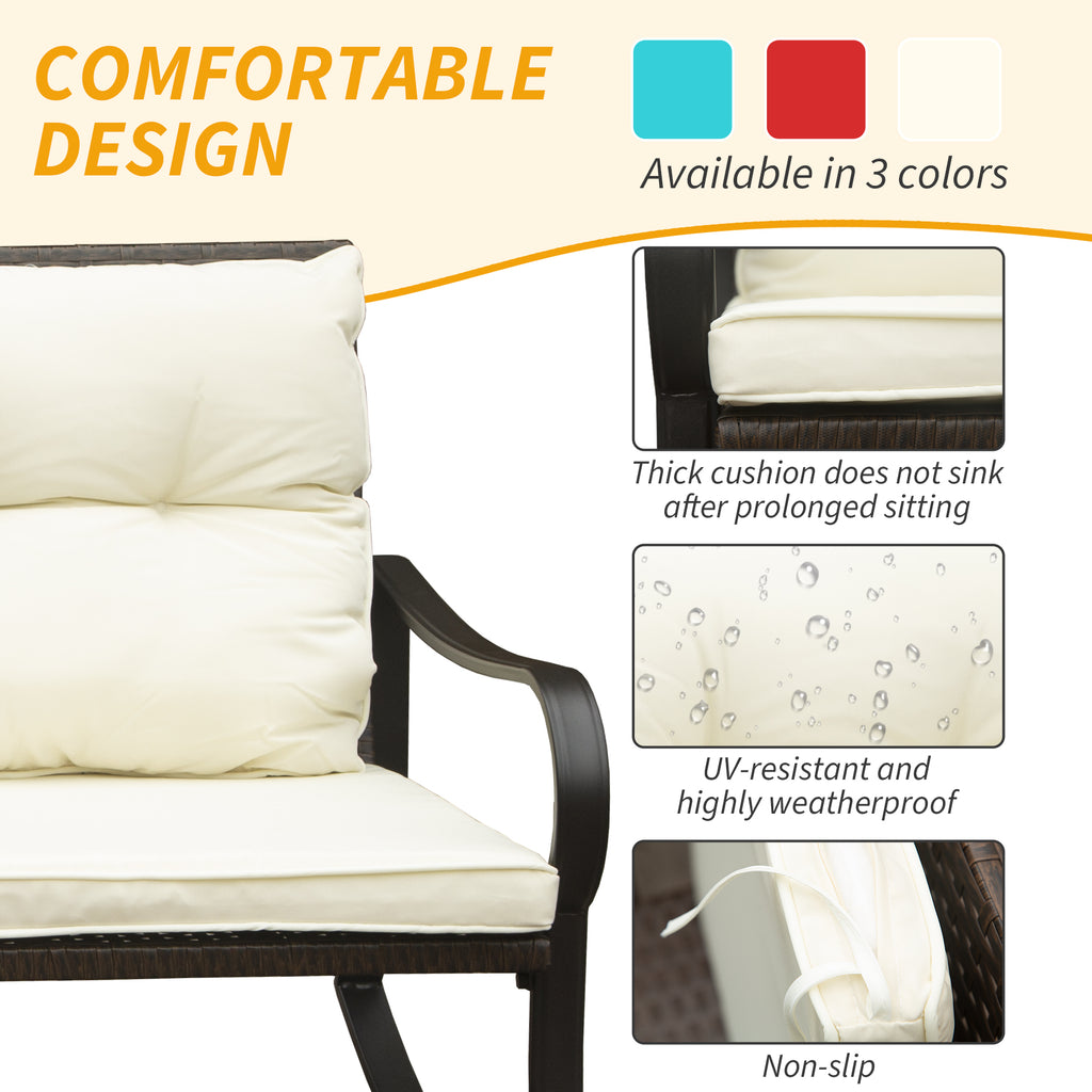 Metal 2-Person Outdoor Patio Rocking Seating Group with Cushions