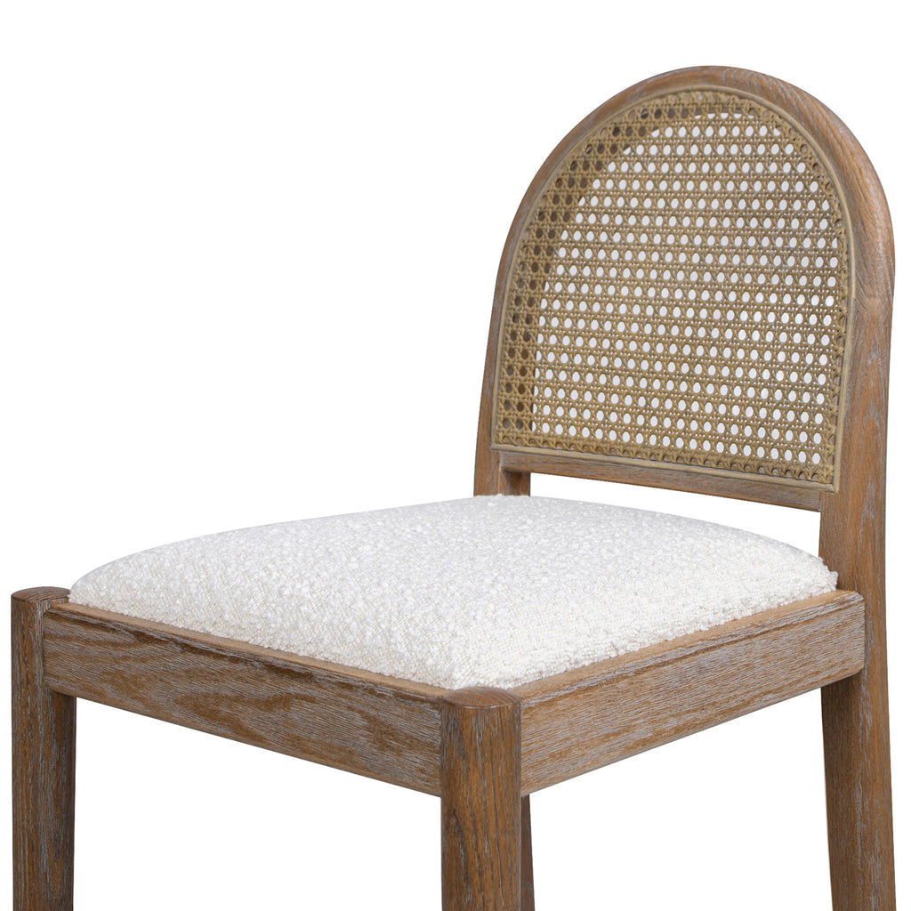 Panama 30.5" Curved Back Cane Rattan Bar Stool, Set of 2