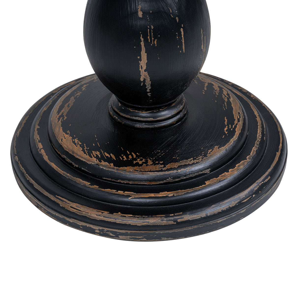 Winslow 24-Inch Round Reclaimed Pine Wood Pedestal Side Table, Antique