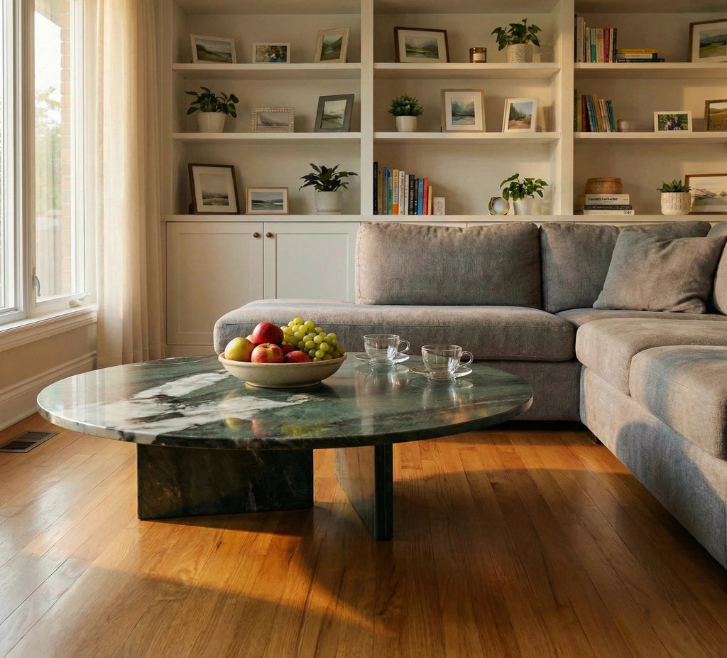 Green Marble & Metal Table