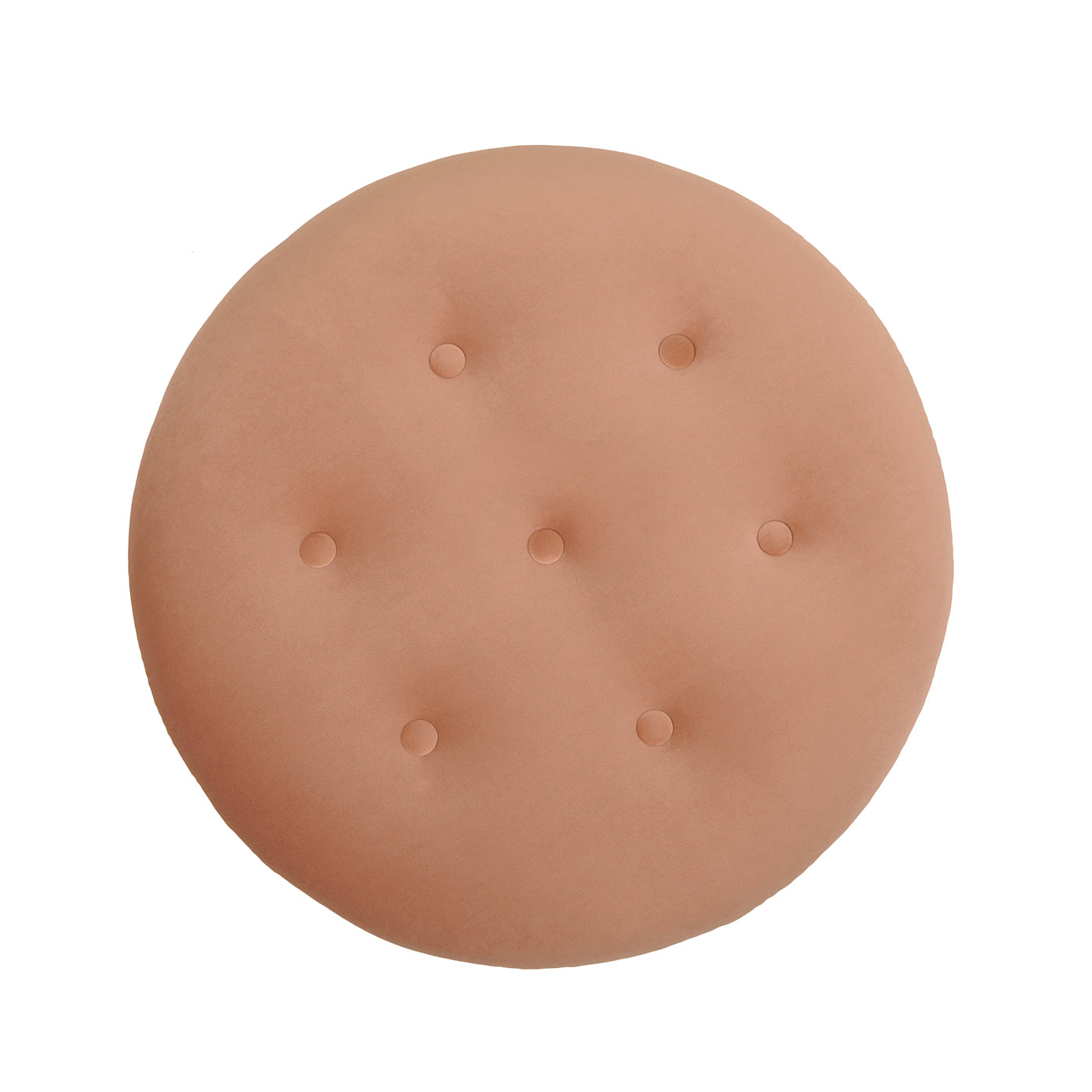 Yolanda 24" Round Upholstered Accent Ottoman, Peach