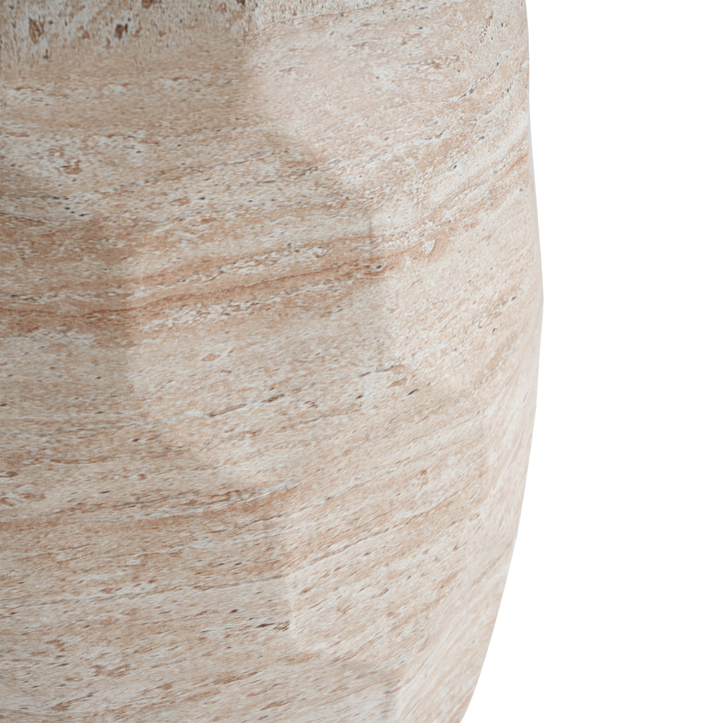 Outdoor/Indoor Lightweight Concrete Side Table - Travertine Finish