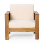 Outdoor Acacia Wood Club Chairs with Cushions