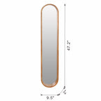 Decorative Rubber Frame Mirror with Elongated Oval Frame