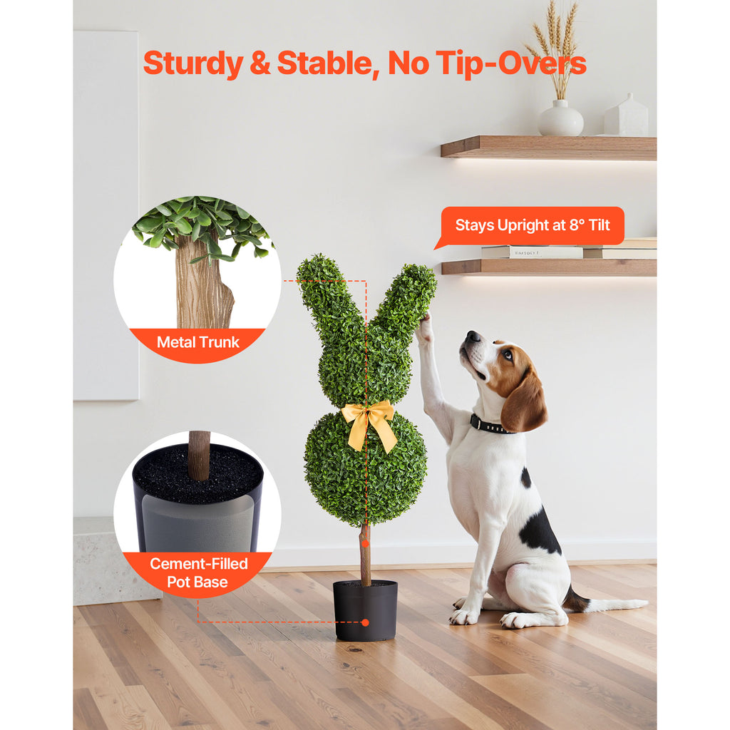 Artificial Topiary Bunny-Shape Boxwood Ball Set