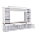 Farmhouse 4-Piece Entertainment Center with Bookshelf for TVs Up to 70"