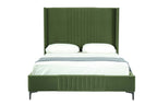 Promenade Upholstered Velvet Queen Bed in Moss