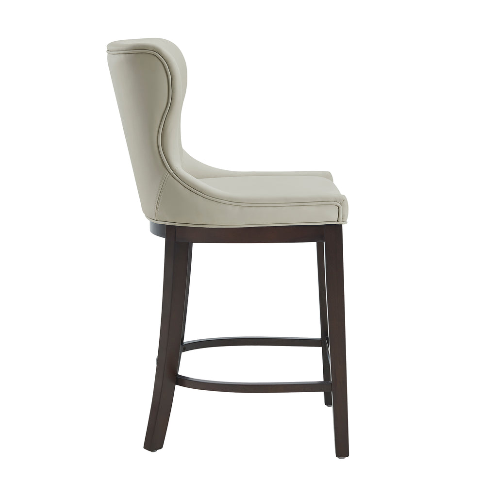 Blair Wood Upholstered Counter Stool in Stone