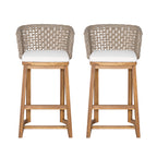 Outdoor Acacia Wood Bar Stools (Set of 2)