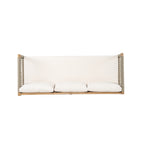 Outdoor Acacia Wood 3-Seater Sofa with Rope Woven Arms