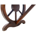 Outdoor Rustic Wooden Bench with Wagon Wheel Legs