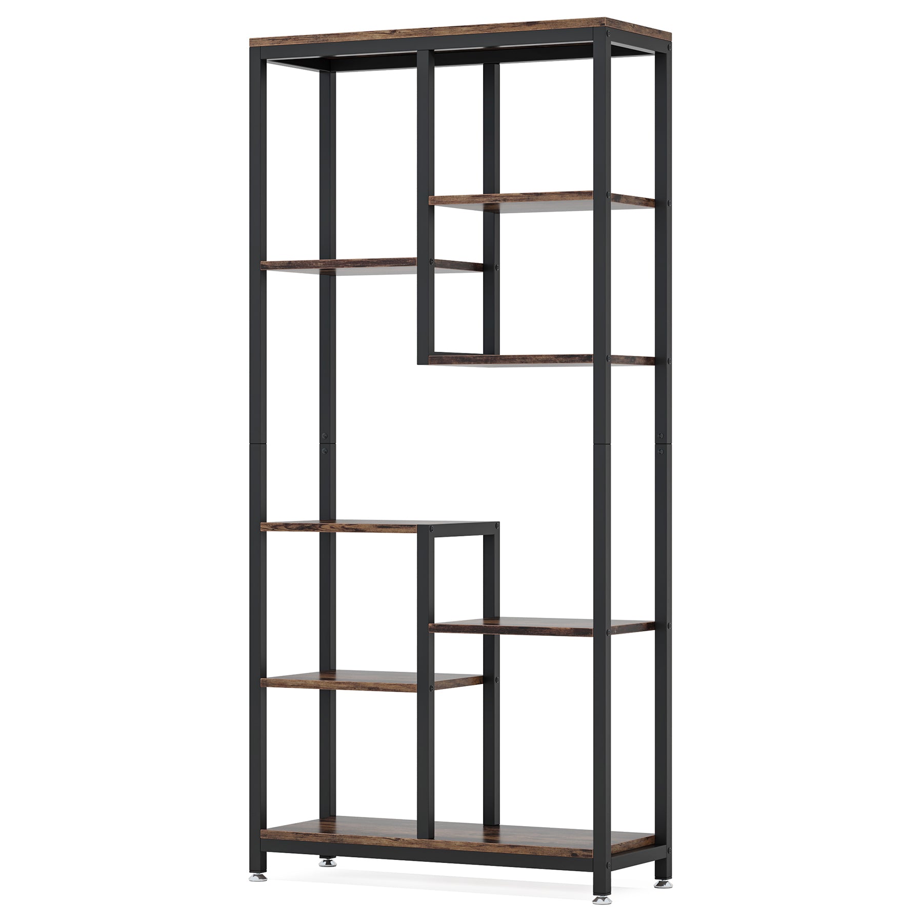 69.2" 6-Tier Rustic Brown Industrial Etagere Bookcase