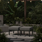 Set of 2 24" Aluminum Patio Ottomans