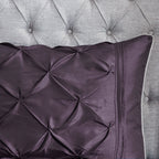 7-Piece Queen 100% Polyester Pieced Pleated Tufted Comforter Set