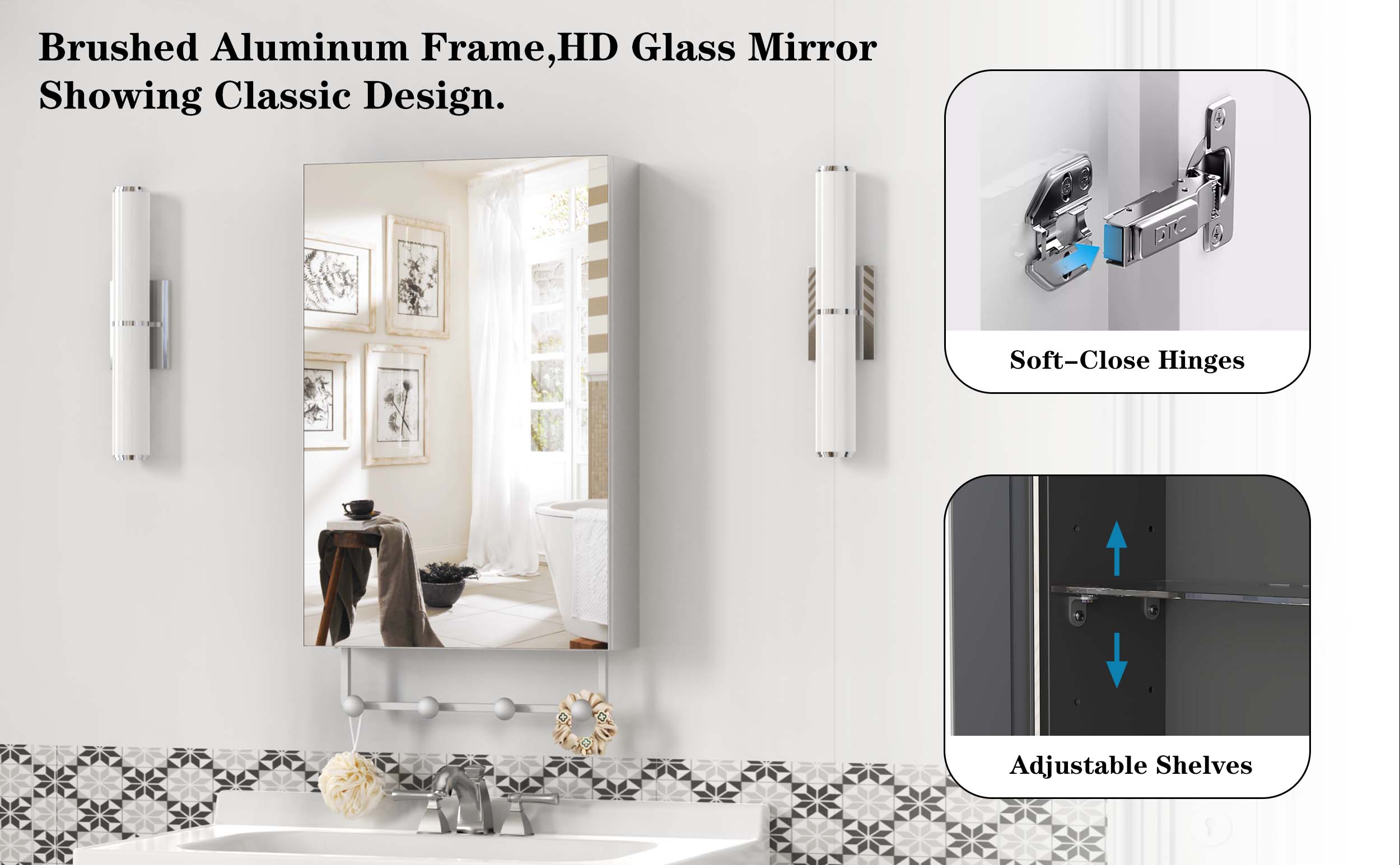 16'' x 24'' Medicine Cabinet with Mirror