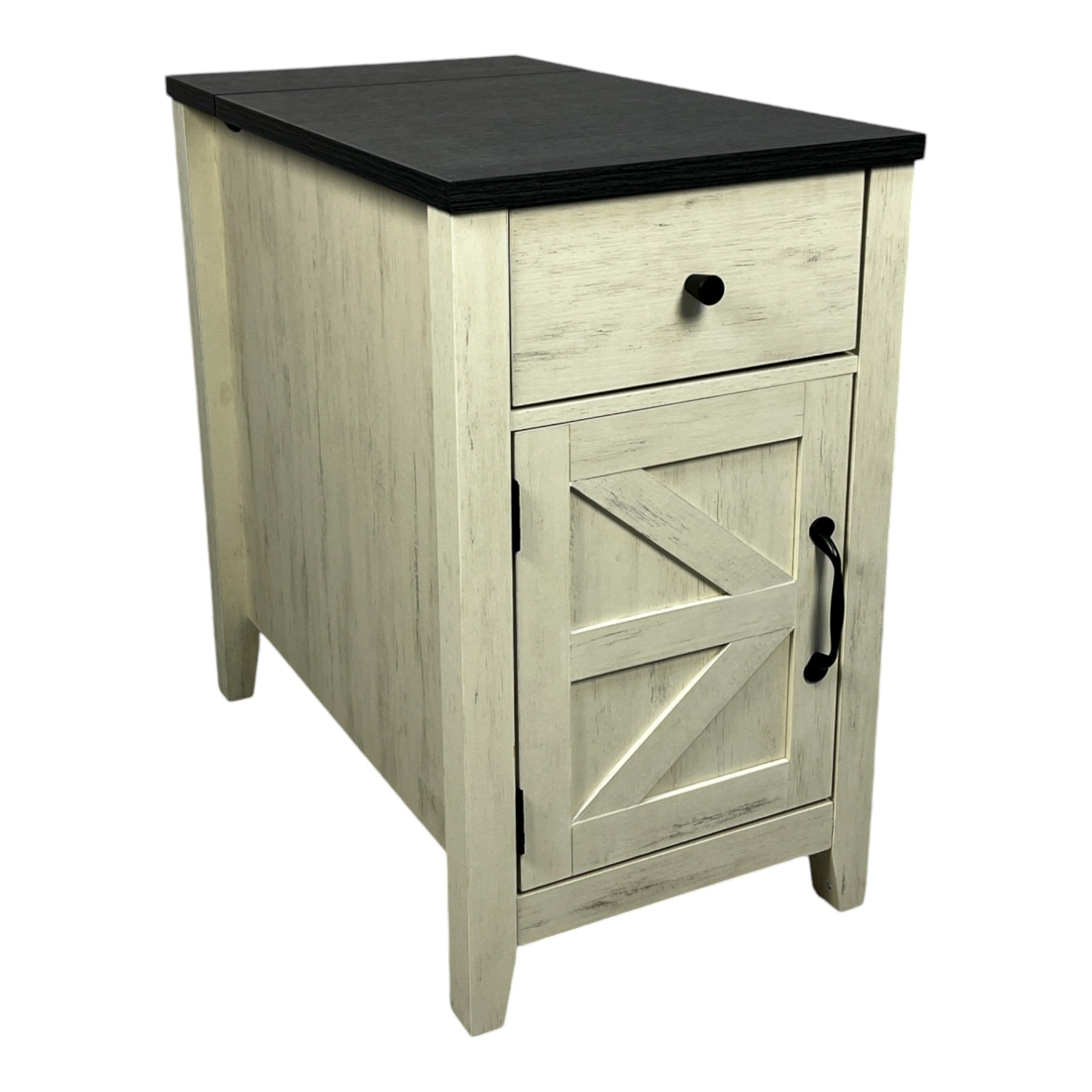 Farmhouse End Table with Charging Station