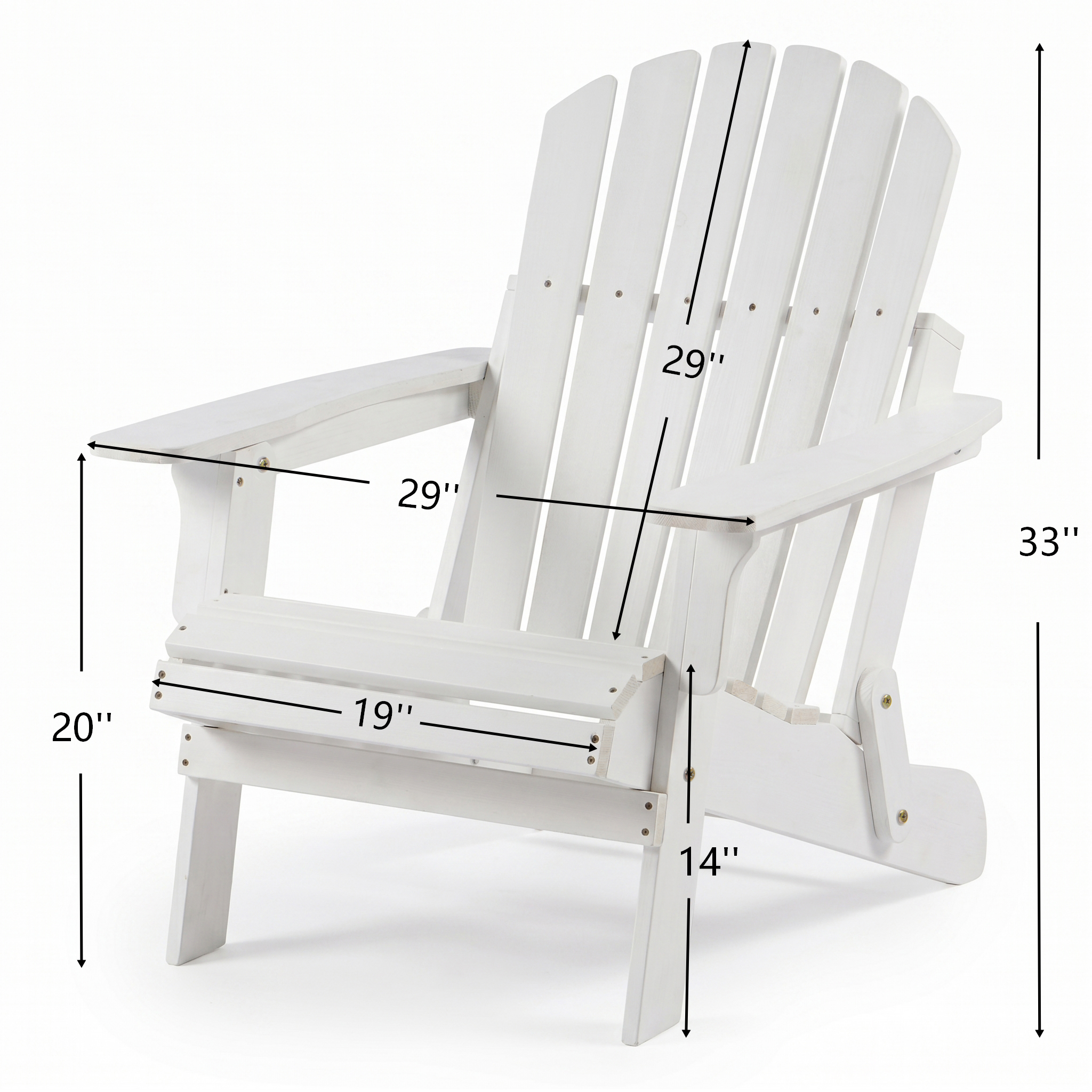 Oversize Wooden Outdoor Folding Adirondack Chair