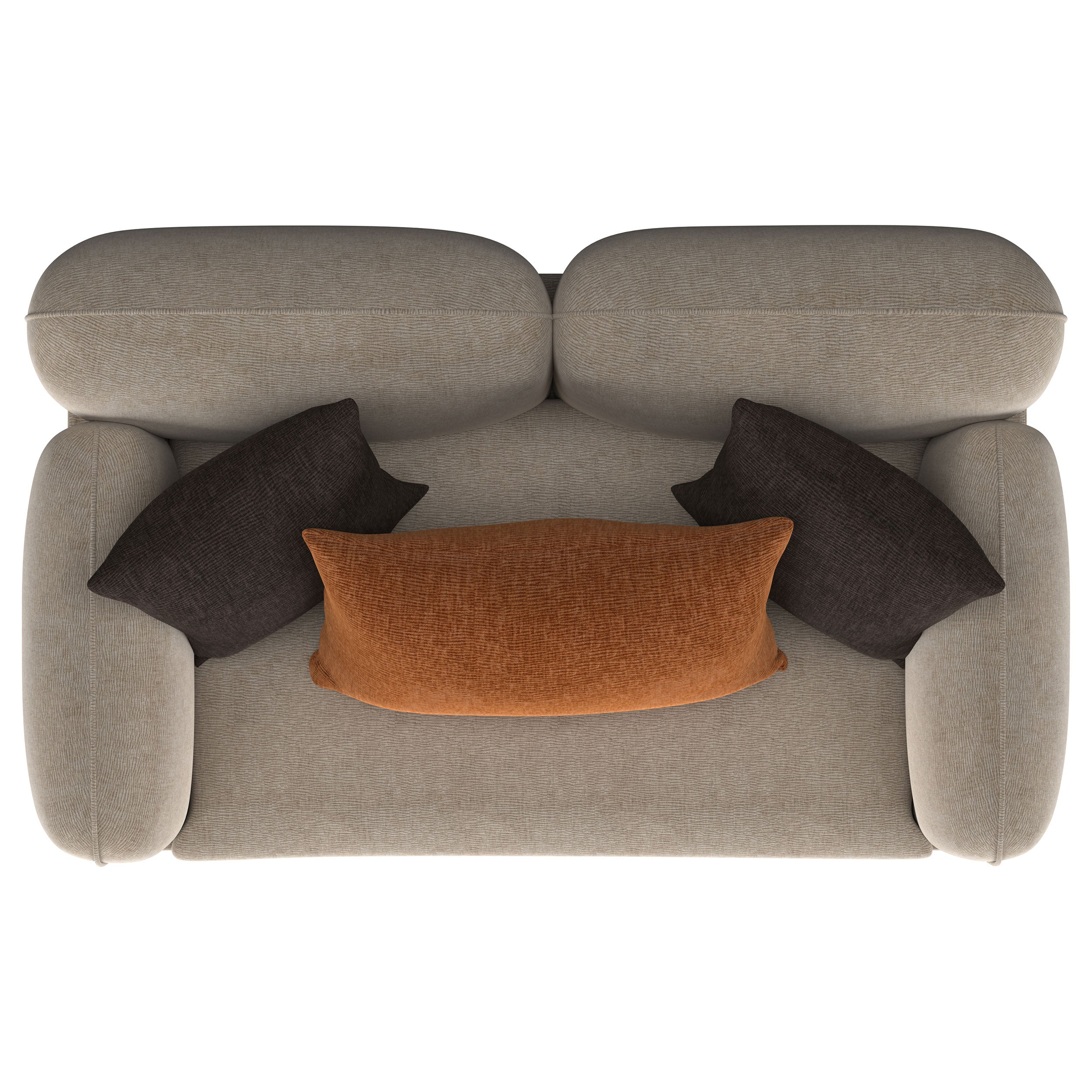 Repley Latte Upholstered Sculpted Track Arm Loveseat
