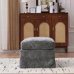 46" Wide Modern Upholstered Chenille Ottoman