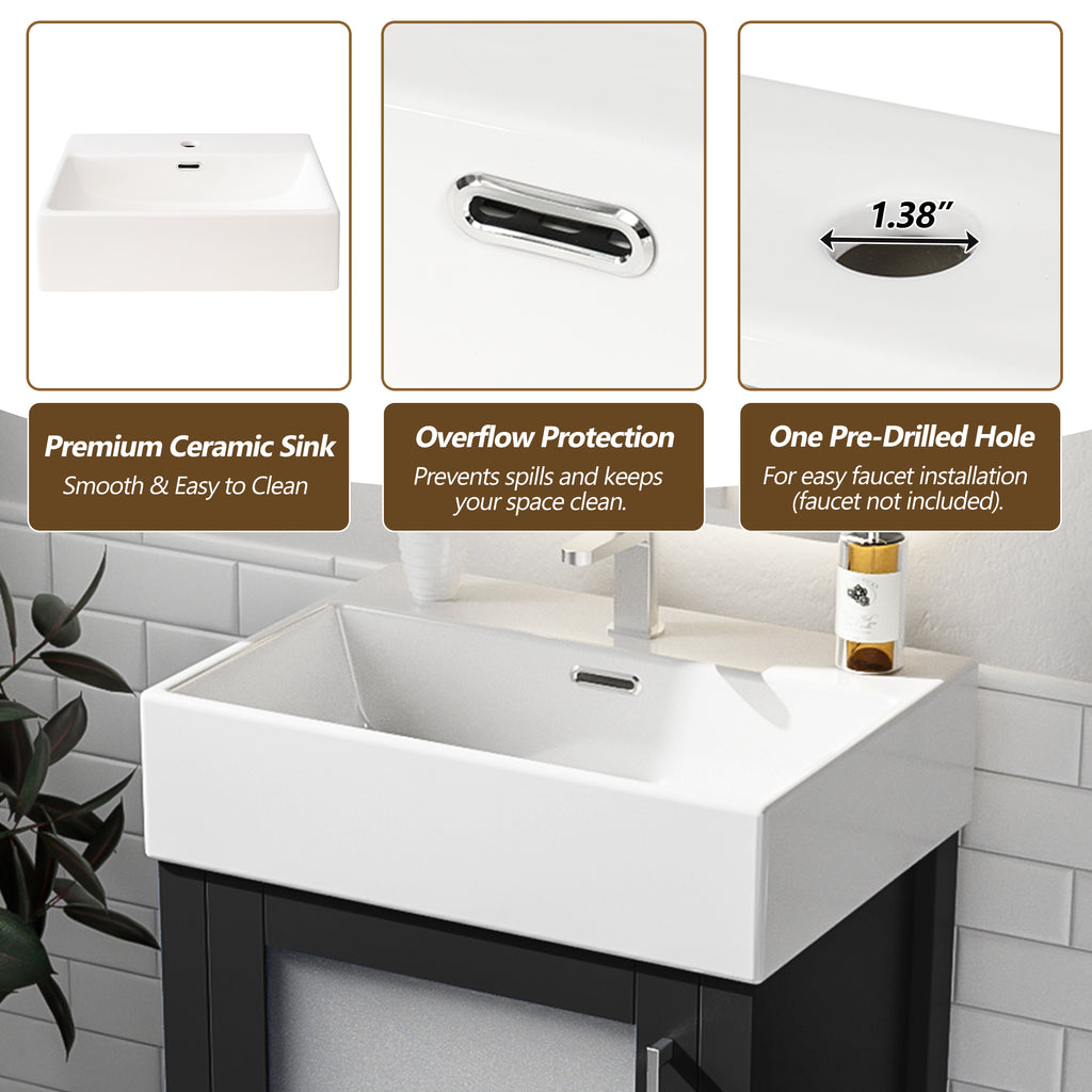 20-Inch Bathroom Vanity With Ceramic Sink