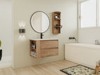 30" Wall-Mounted Bathroom Vanity With Sink and Storage Rack