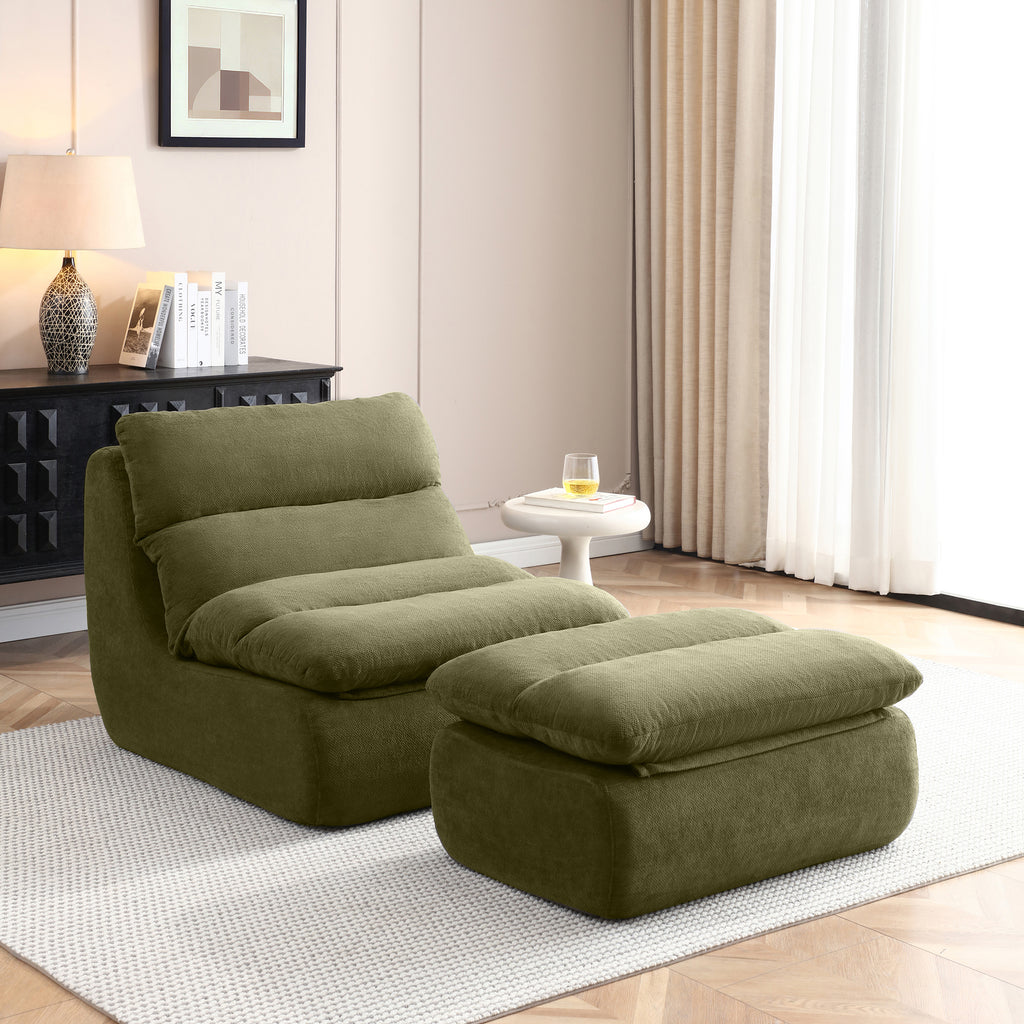32" Bean Bag Chair with Ottoman