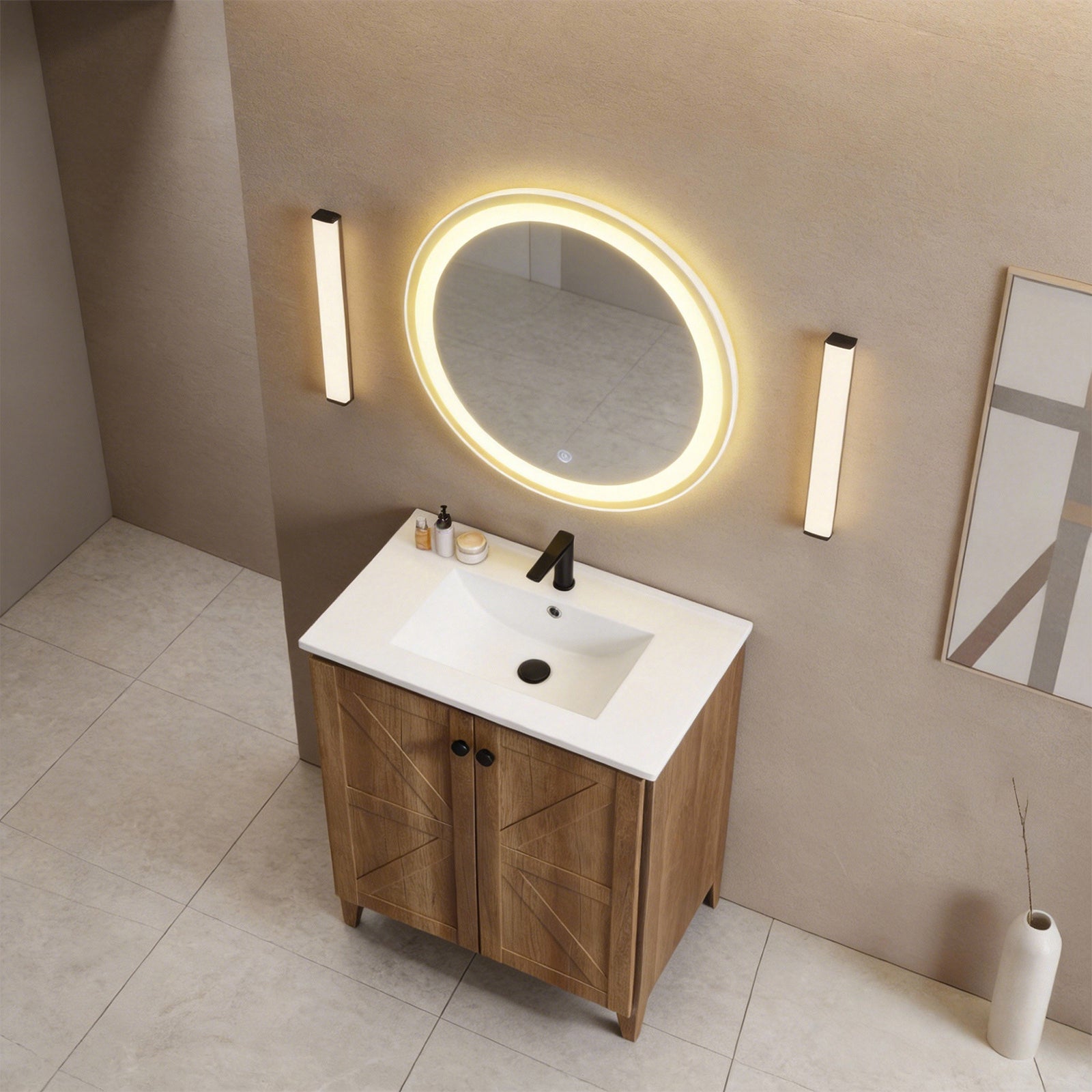 30-Inch Golden Bathroom Vanity