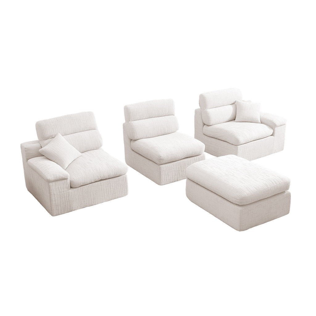 Corner Chaise Sofa with High Backrest