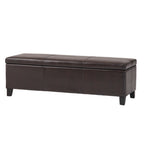 Upholstered PU Leather Storage Ottoman