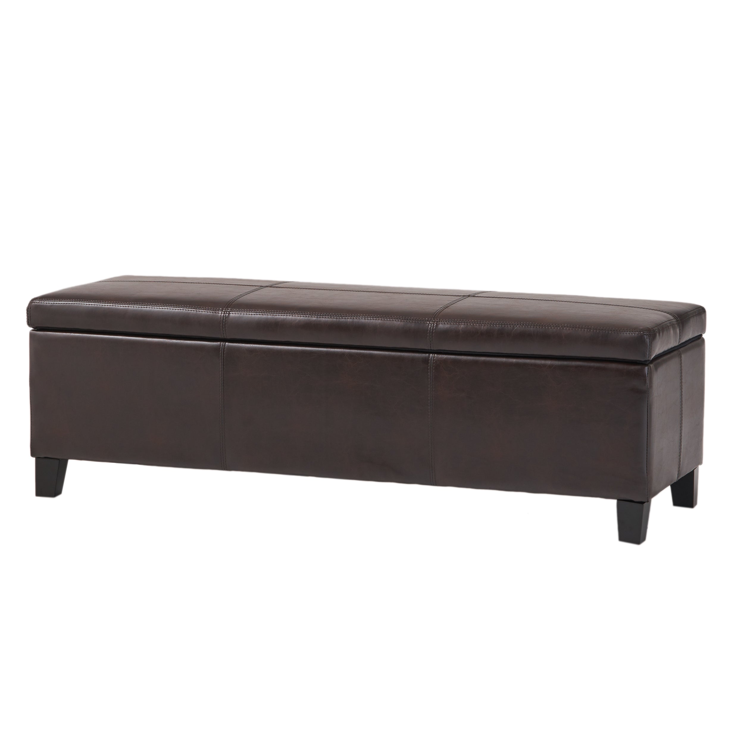 Upholstered PU Leather Storage Ottoman