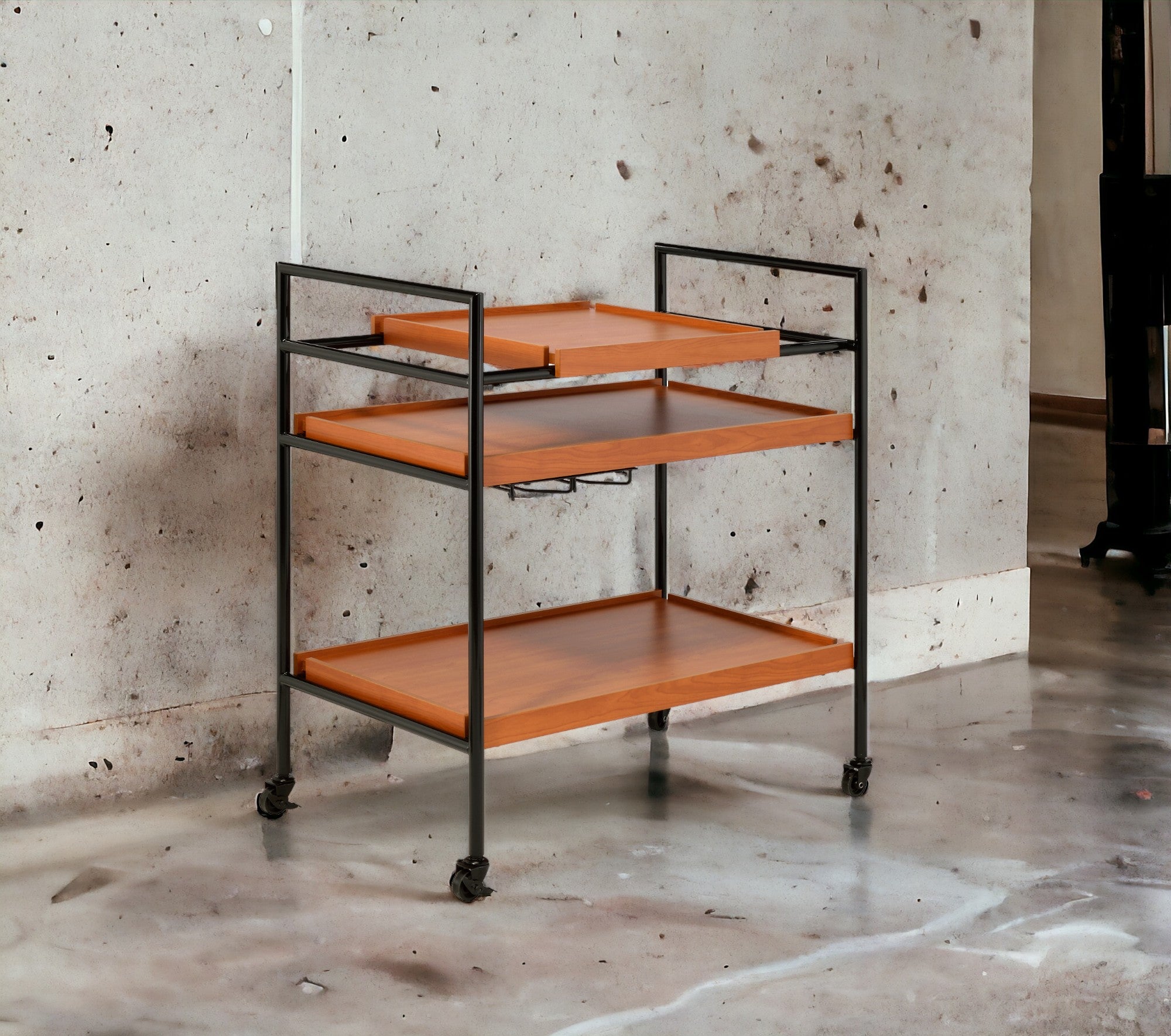 Oaken Honey Serving Cart