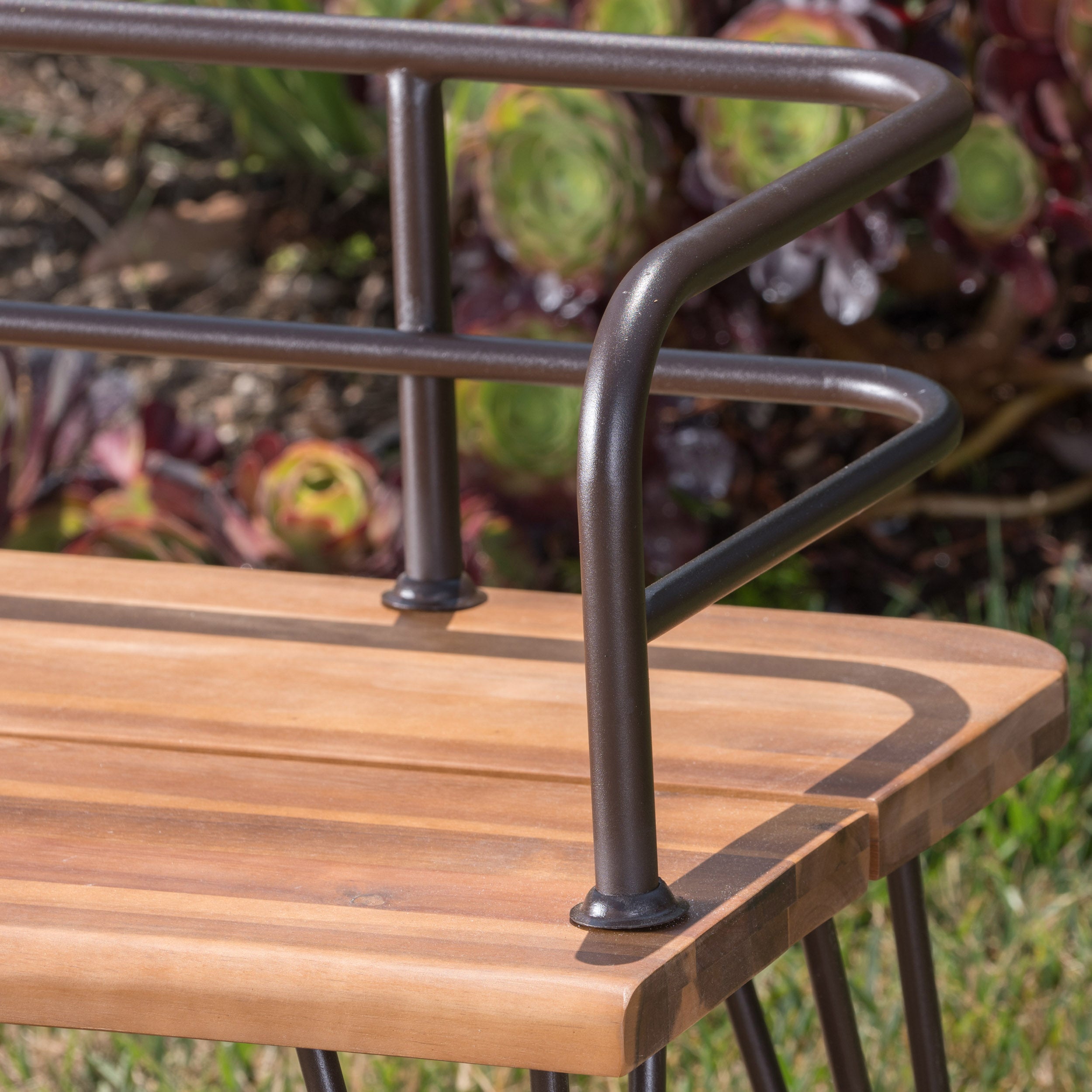 Zion Industrial Wood and Metal Bench