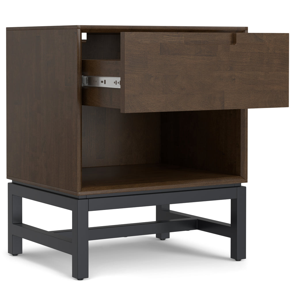 Banting 20 Inch Wide Solid Wood Mid Century Nightstand