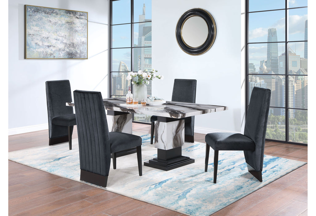 Stacey Zebra White/Black Dining Table