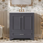 30" Luxurious Bathroom Vanity with Ceramic Sink