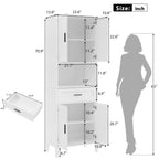 70.9" High Freestanding Tall Bathroom Cabinet