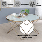 Valora Frosted Glass Top & Champagne Finish Coffee Table