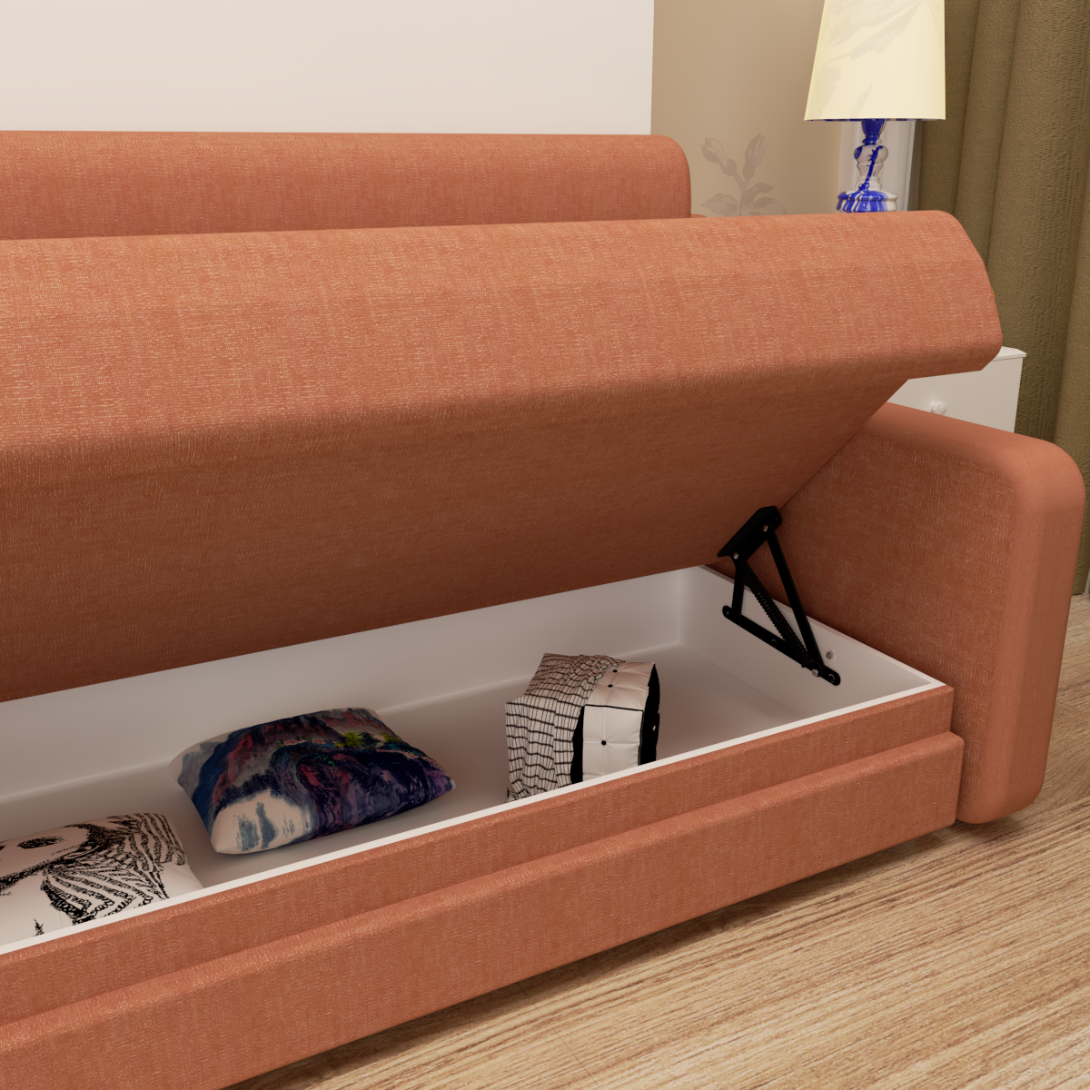 Vertical Murphy Bed with Sofa for Bedroom or Guestroom