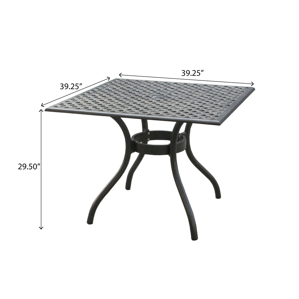 Cayman Arch Mesh 39in Square Table