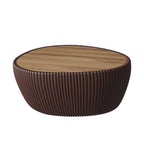 Coffee Color Sintered Stone Top Goose Egg Shaped Table