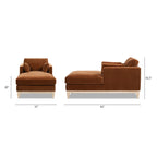 Knox 65" Modern Farmhouse Chaise Lounge Chair